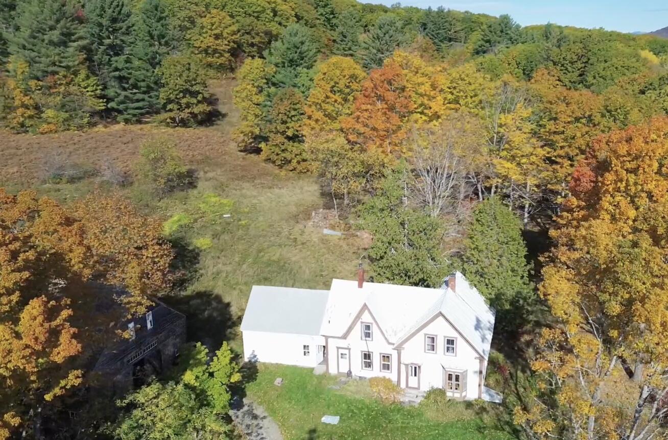 Drone overhead of house