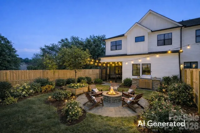 a view of a bench in the backyard