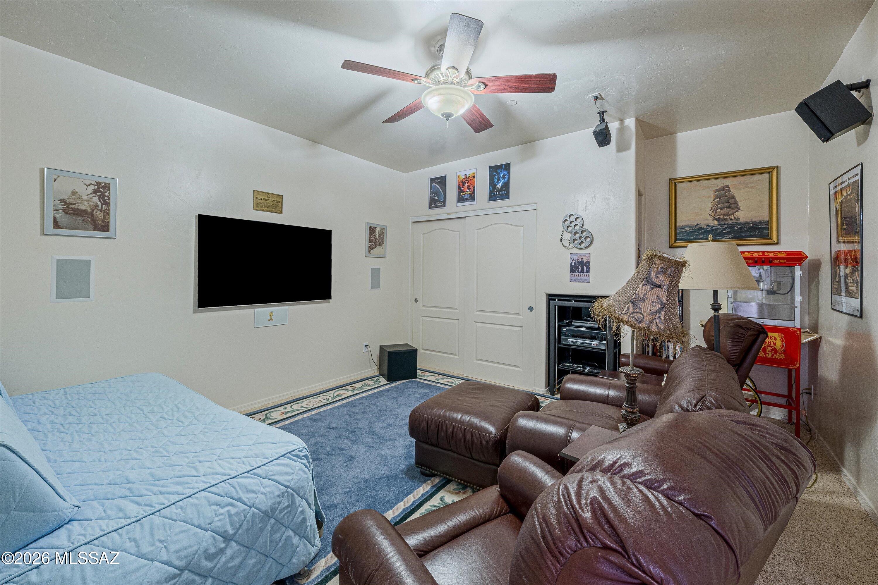 4677 East Rail N Road Tucson, AZ 85739 - Photo 24 of 48 Theatre/bonus room with built in surround sound system, off the recreation room
