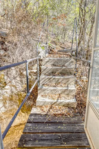 a view of a wooden fence