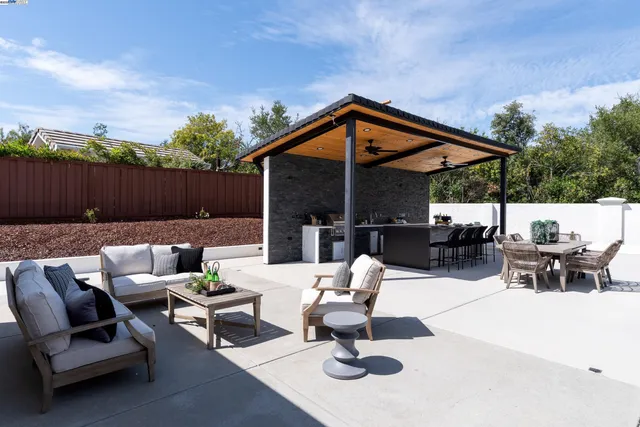 a view of outdoor space yard swimming pool and furniture