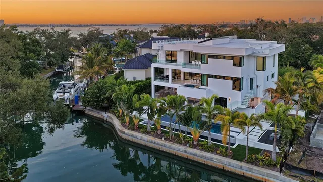 a front view of building with yard