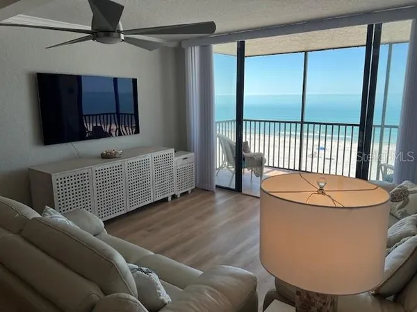 a view of a furniture and window in a room