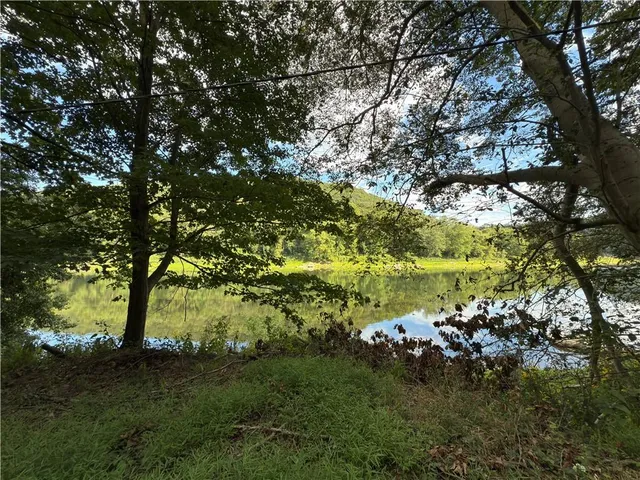 a view of lake from yard