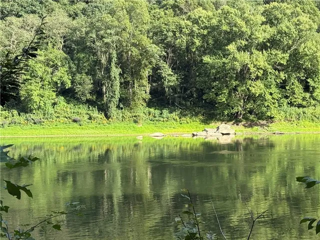 a view of lake with green space