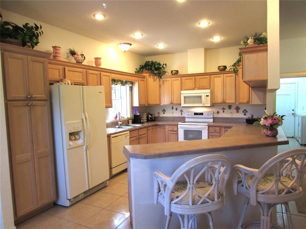 19367 Southwest 101st Place Road Dunnellon, FL 34432 - Photo 8 of 38 a kitchen with stainless steel appliances granite countertop a refrigerator a stove and a sink