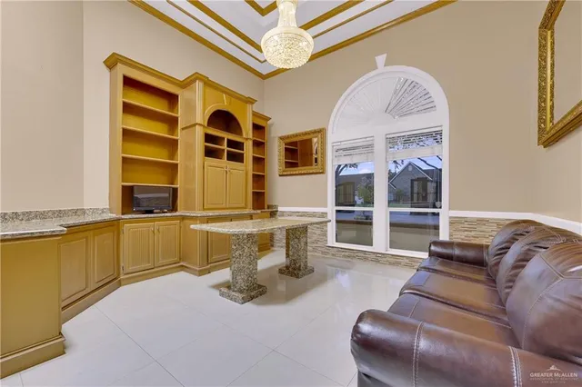 a living room with furniture