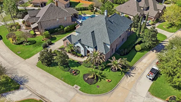 an aerial view of a house