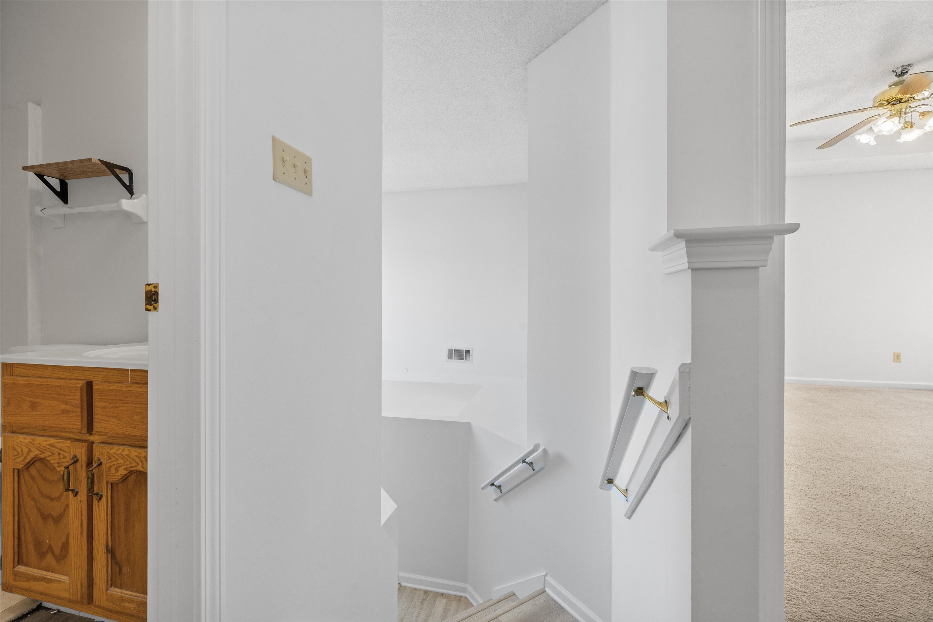 7361 Appling Ridge Drive Cordova, TN 38018 - Photo 29 of 31 Stairs with carpet and ceiling fan