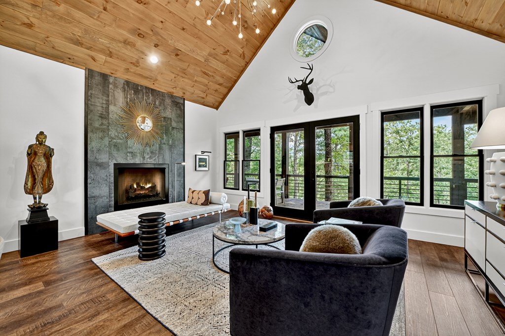 141 Long View Lane Blue Ridge, GA 30513 - Photo 17 of 61 a living room with furniture and a fireplace