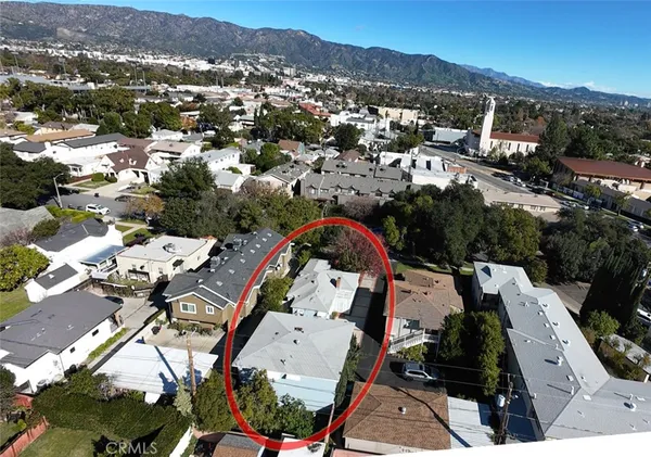 an aerial view of multiple house
