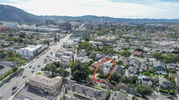 an aerial view of multiple house