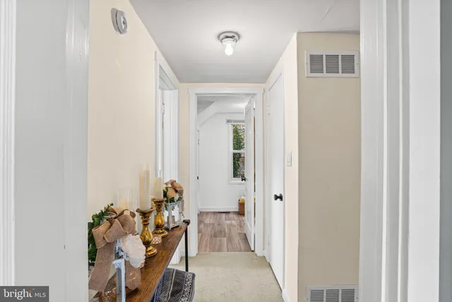 a hallway with kids room