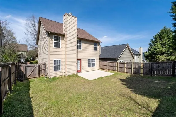 an aerial view of a house having outdoor space