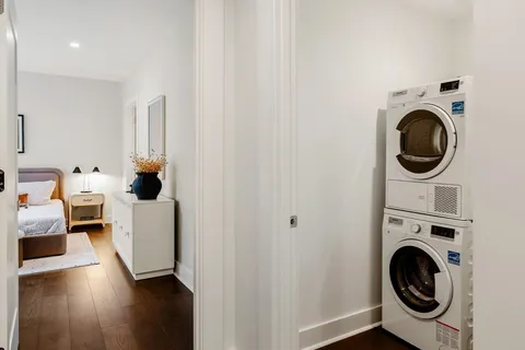 a view of washer and dryer in a utility room