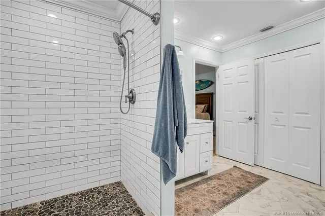 a bathroom with a shower