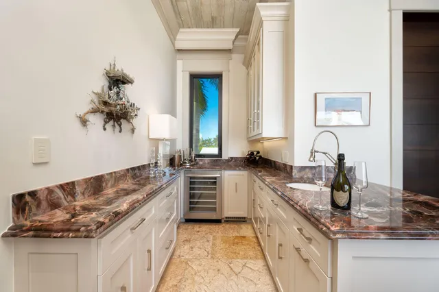 a bathroom with a shower curtain