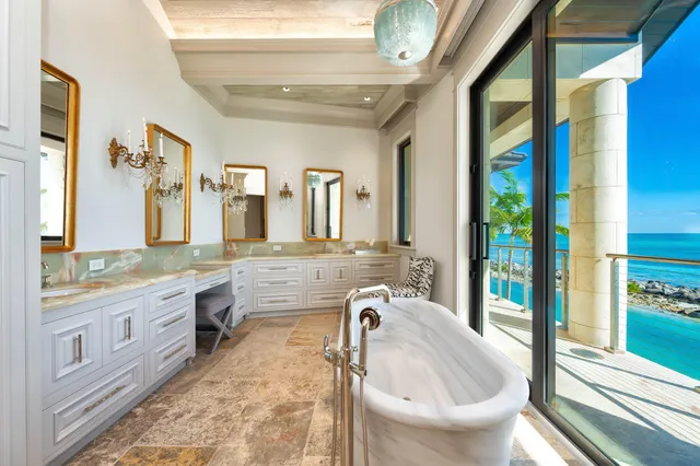 a view of an ocean from a balcony