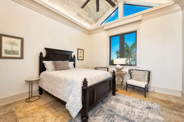 a view of a lake with a big yard