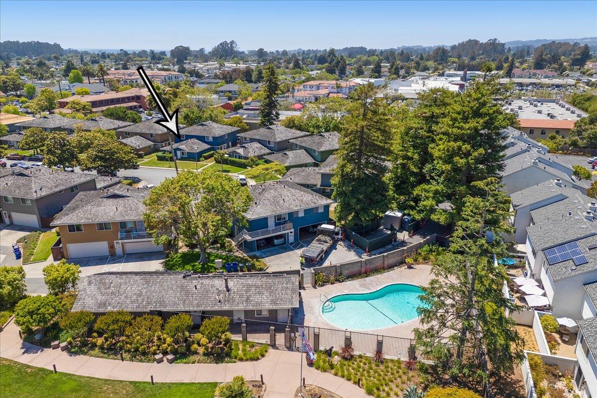 1415 Ruby Court, Unit 1 Capitola, CA 95010 - Photo 14 of 20 an aerial view of residential houses with outdoor space and seating