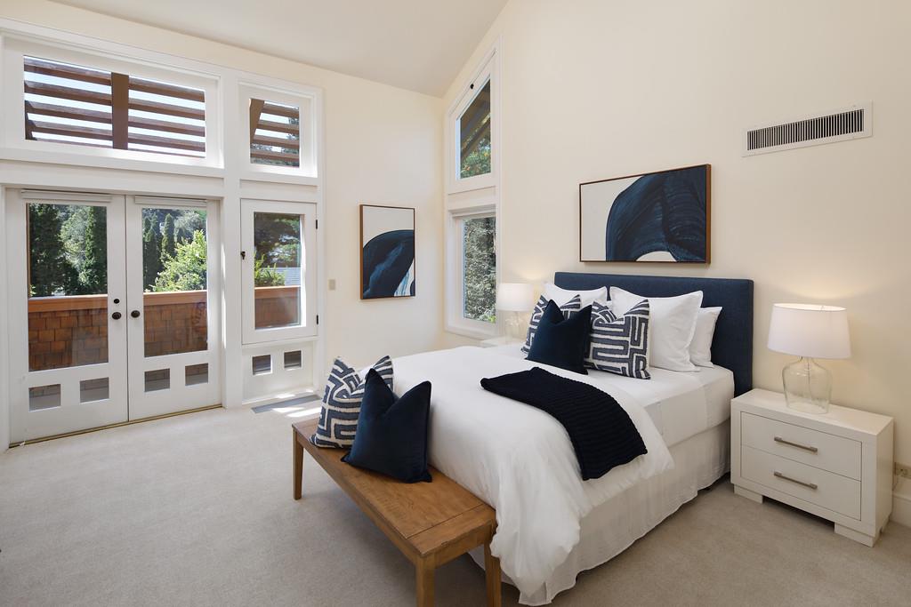 10 Faxon Forest Atherton, CA 94027 - Photo 9 of 16 a bedroom with bed and a flat tv screen