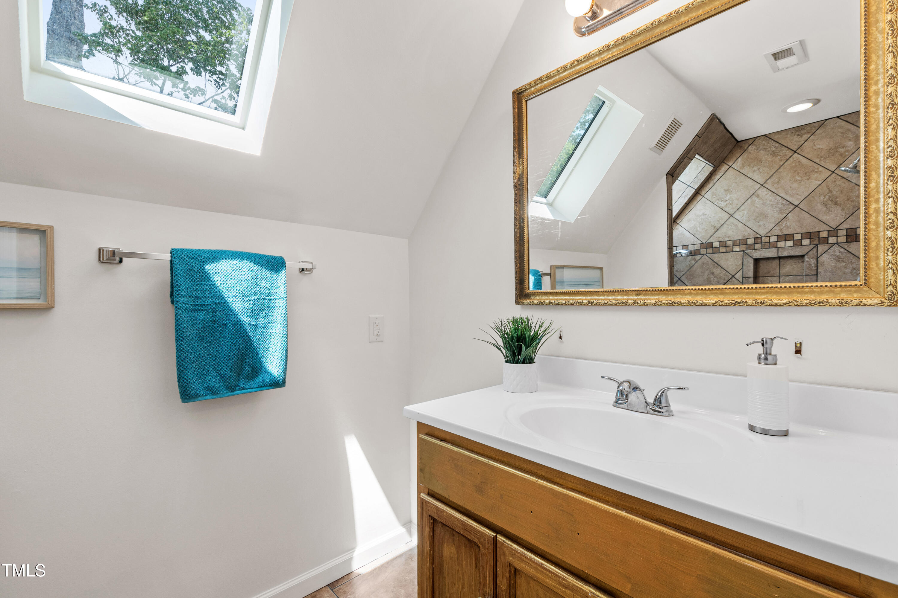 1915 Redding Lane Durham, NC 27712 - Photo 41 of 45 a bathroom with a sink and a mirror