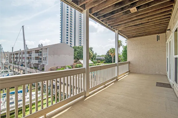 a view of balcony with city view