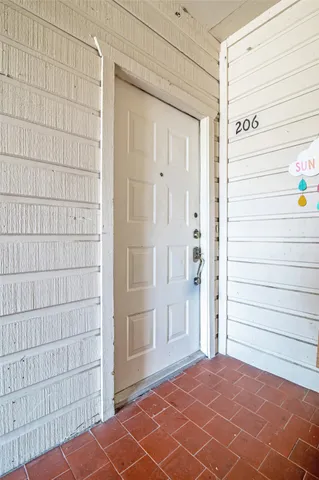 a view of a wooden door