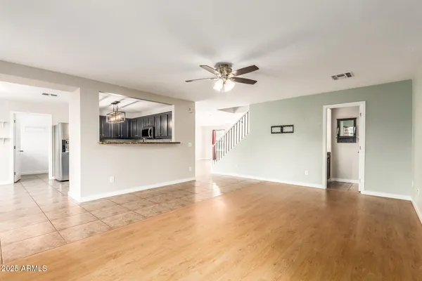a view of a livingroom with a flat screen tv