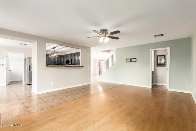 a view of a livingroom with a flat screen tv