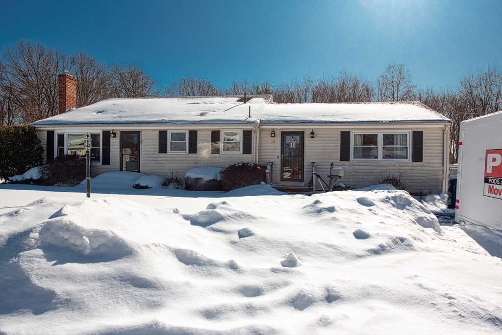 12 Brewster Road Randolph, MA 02368 - Photo 1 of 27 a view of a house with a yard covered in snow
