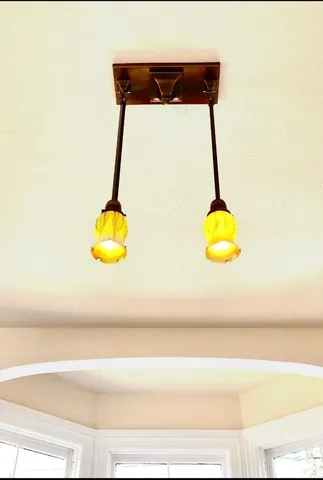 a view of a ceiling fan in a bathroom