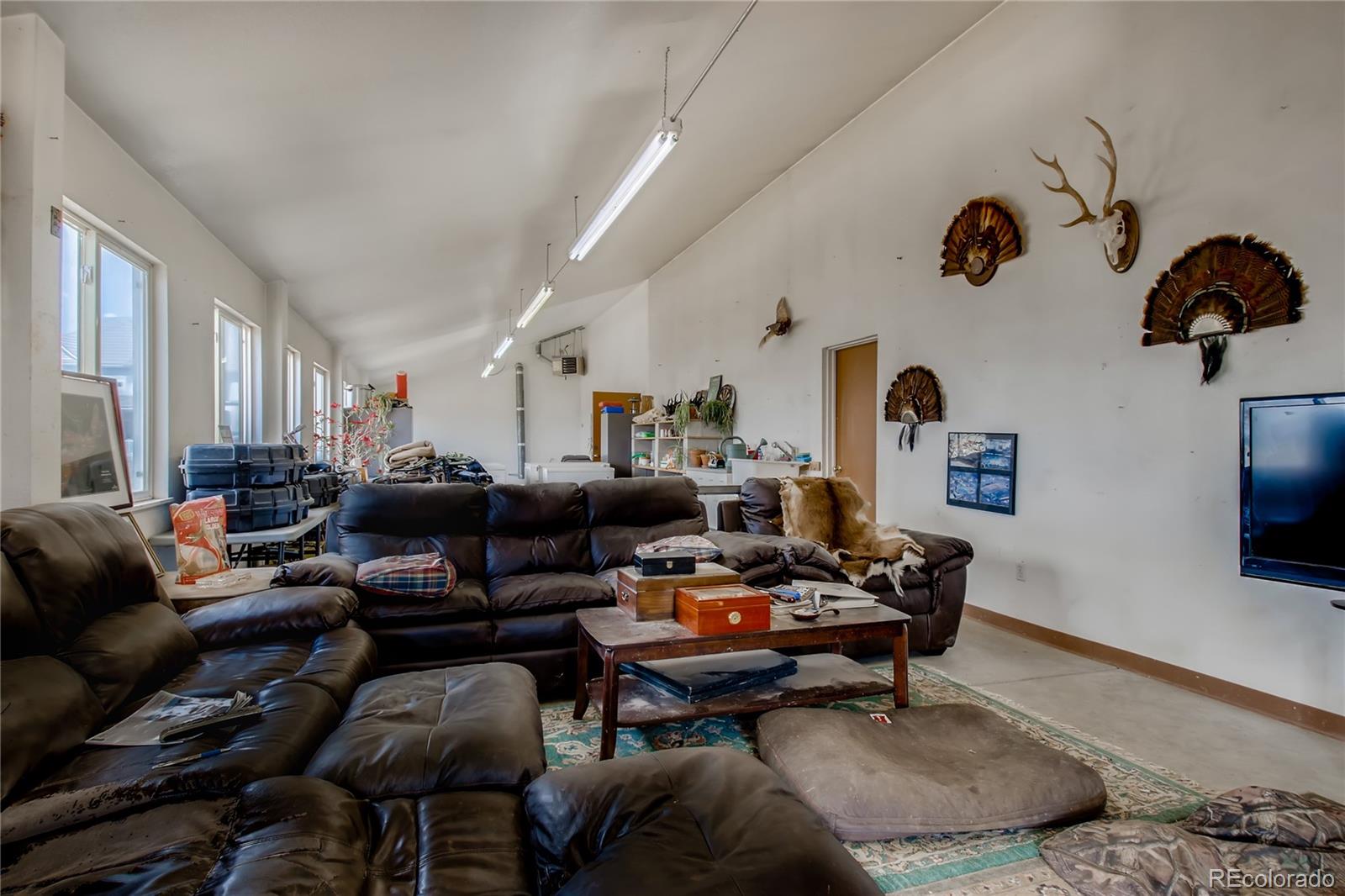727 East Rim Road Franktown, CO 80116 - Photo 34 of 40 a living room with furniture and a flat screen tv