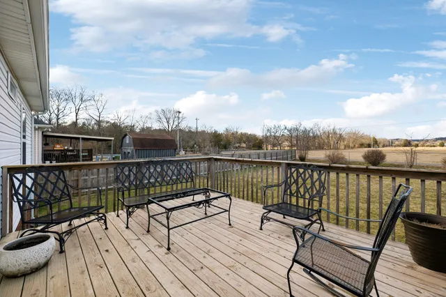 a view of a terrace with seating space