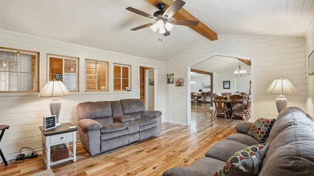 a living room with furniture