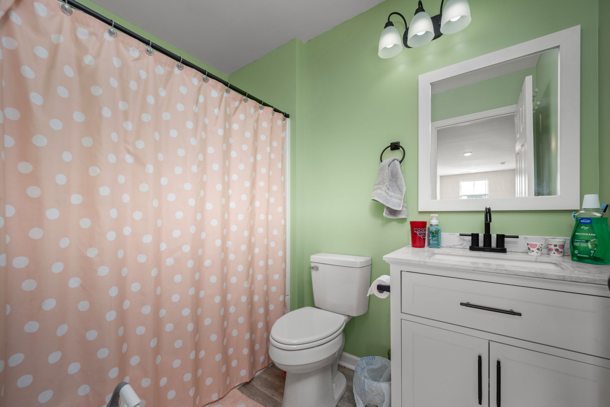 5571 Compass Way Christiana, TN 37037 - Photo 17 of 23 a bathroom with a toilet sink vanity and mirror