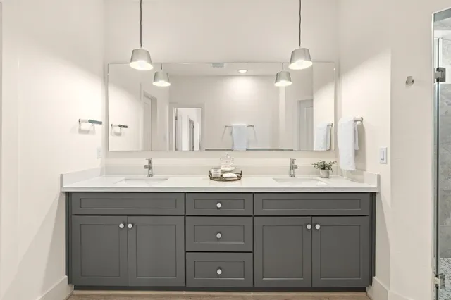 a bathroom with a shower