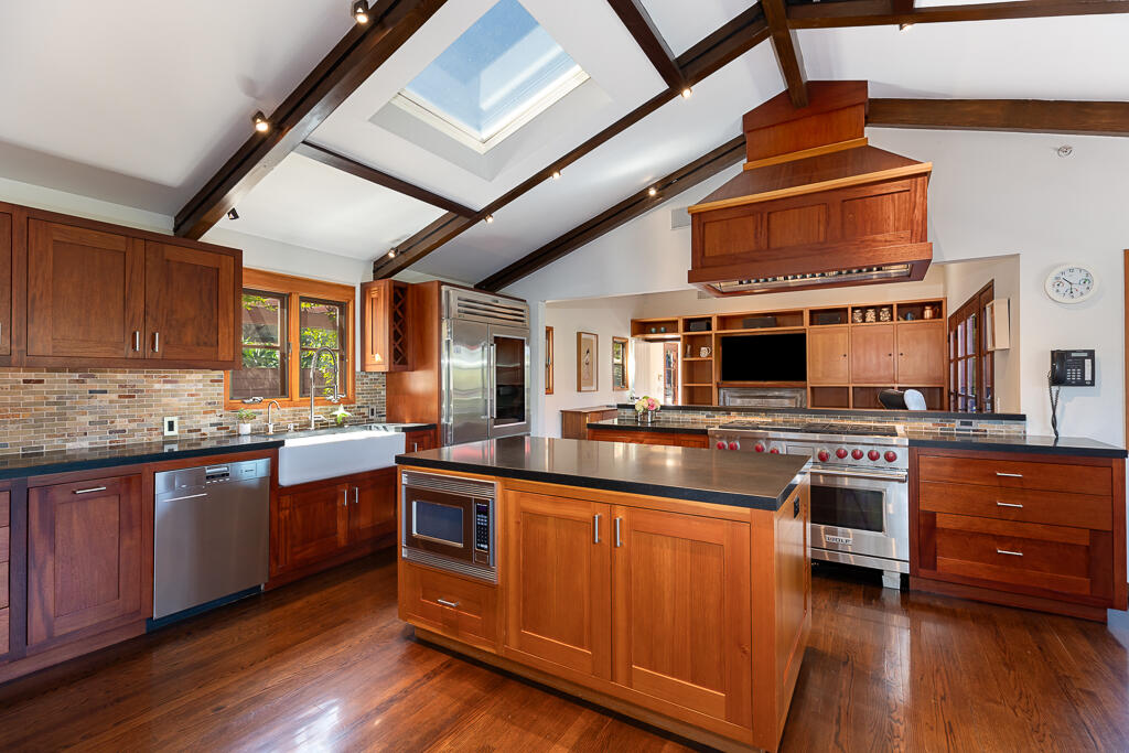 622 Cowles Road Montecito, CA 93108 - Photo 11 of 33 a kitchen with stainless steel appliances granite countertop a stove and a sink