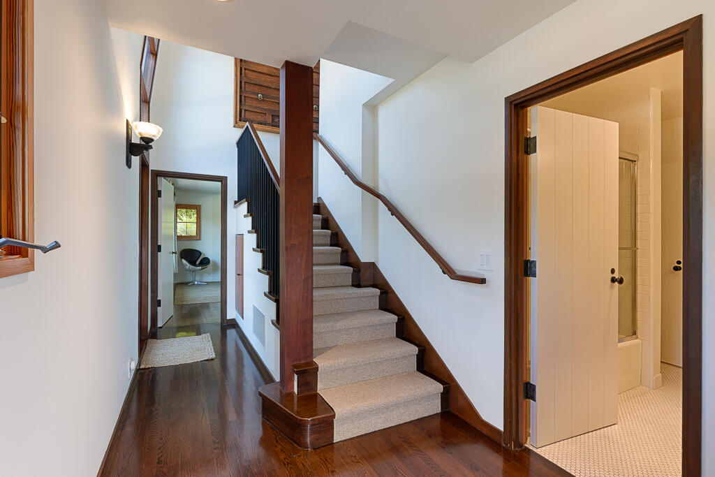 622 Cowles Road Montecito, CA 93108 - Photo 25 of 33 a view of entryway with wooden floor and stairs