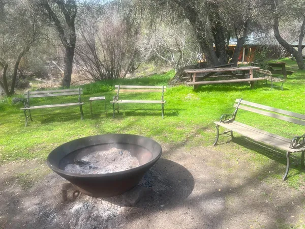a view of a backyard with green space