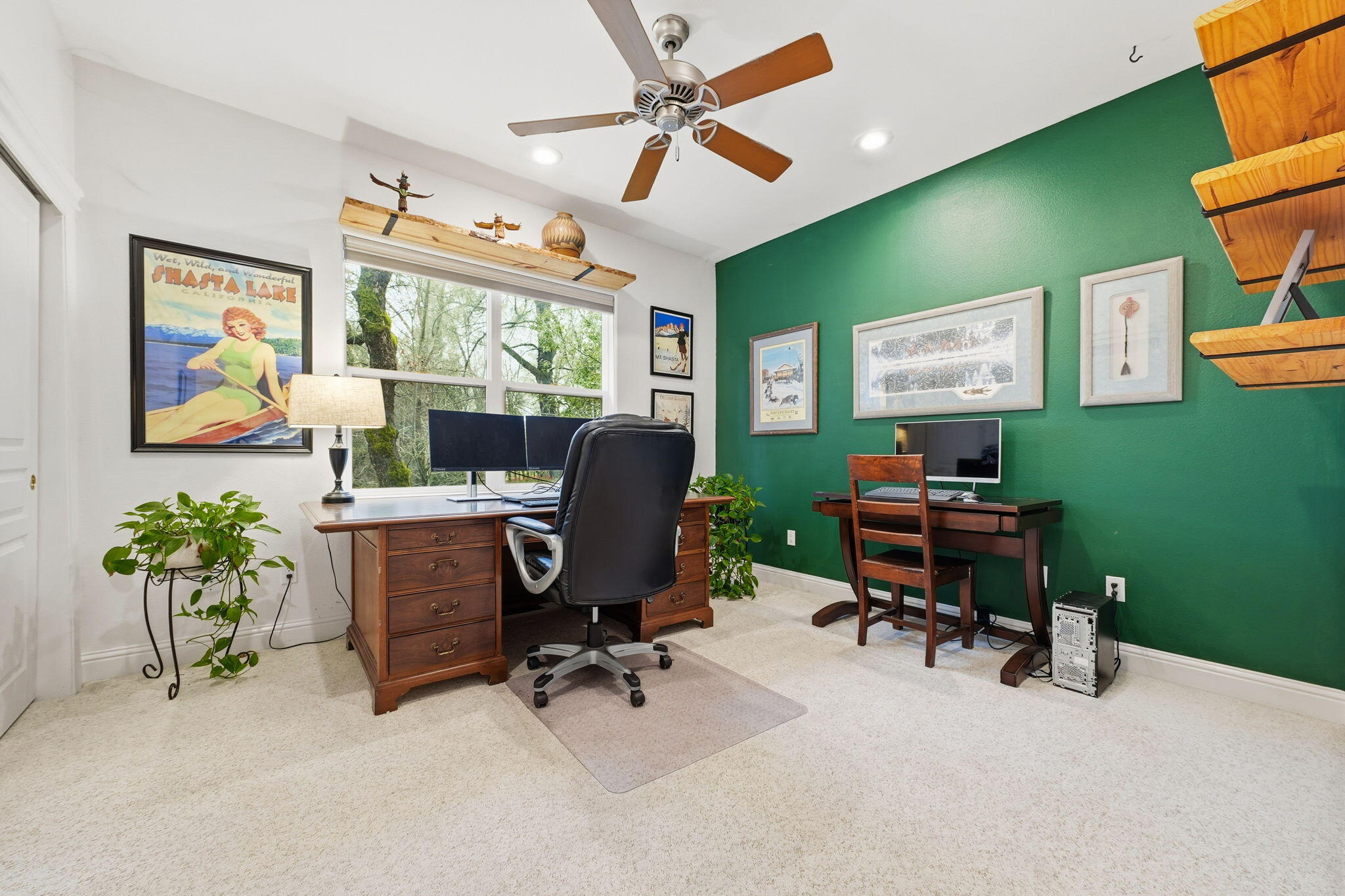 13482 Tierra Heights Road Redding, CA 96003 - Photo 25 of 41 a view of a workspace with furniture and a window