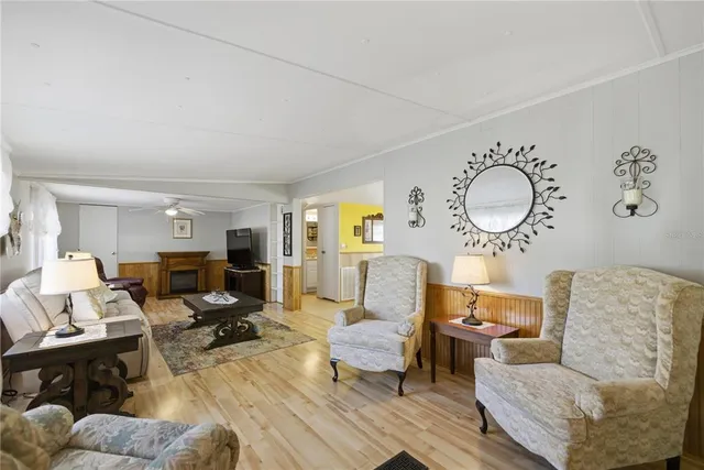 a living room with furniture