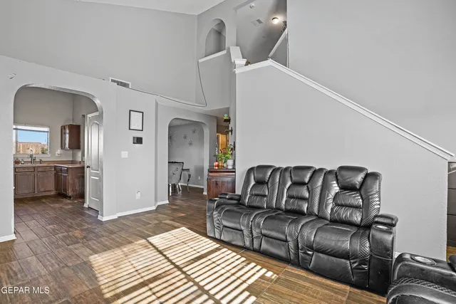 a living room with furniture