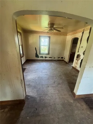 an empty room with windows