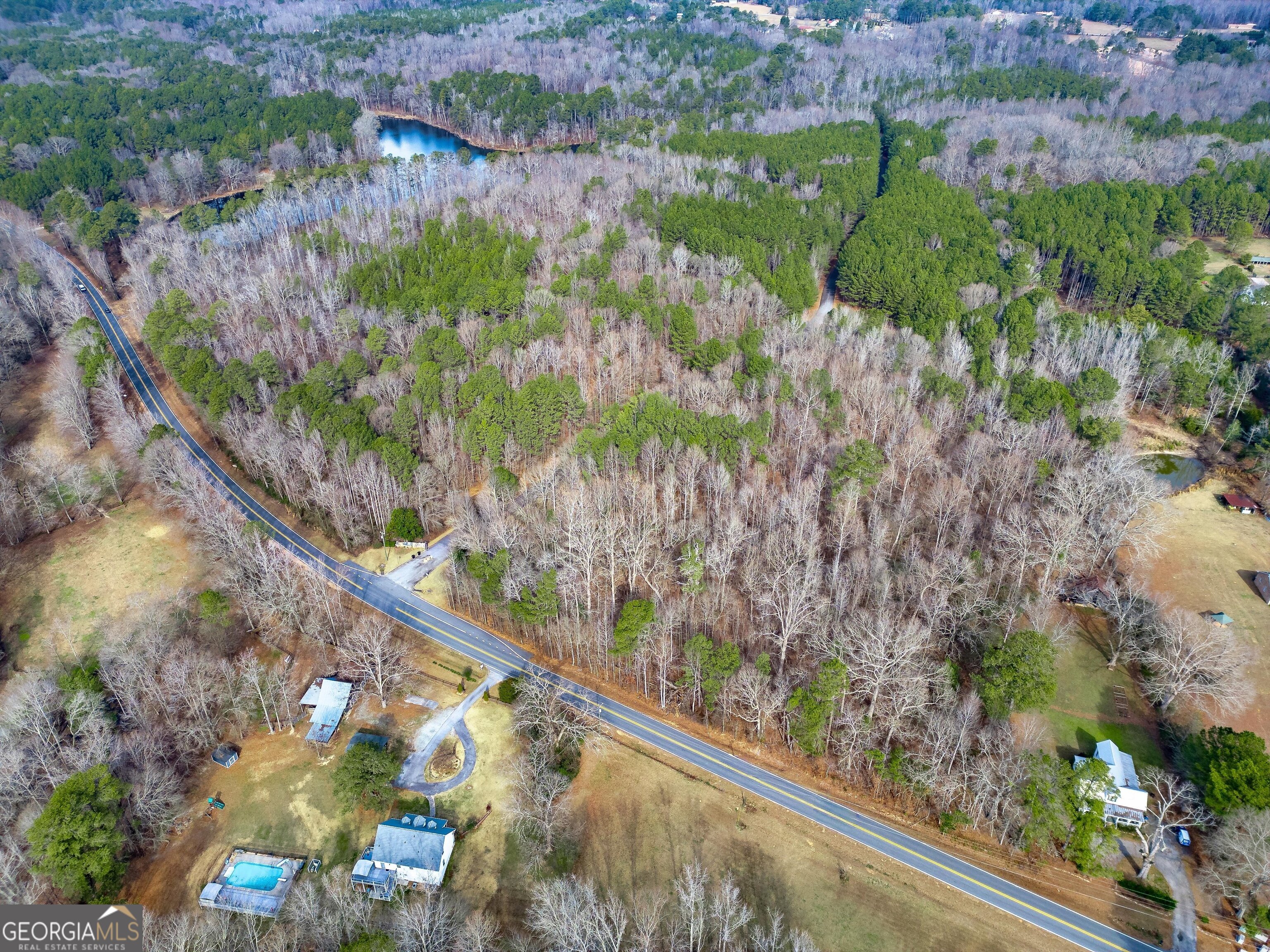 467 Rivers Road Fayetteville, GA 30214 - Photo 4 of 19 a view of a lake with a yard and large trees