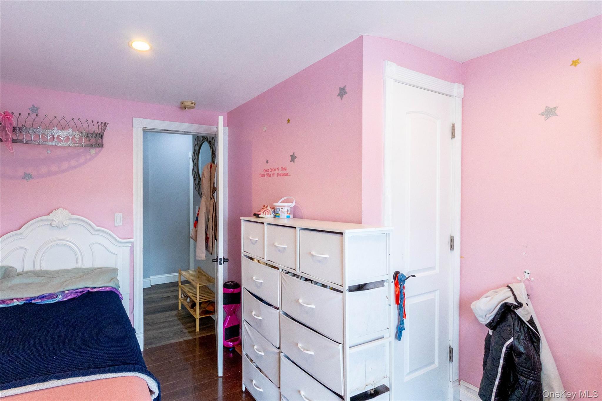151 Cheltenham Road West Babylon, NY 11704 - Photo 37 of 42 Room featuring wood-finish flooring, a white interior door, and recessed lighting