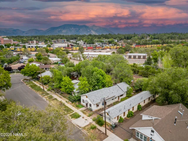 an aerial view of multiple house