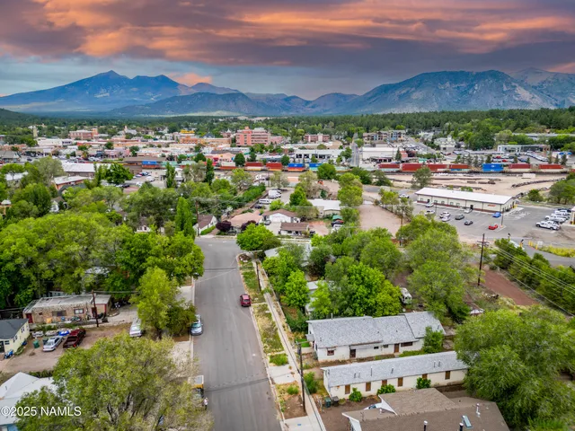 a view of city and mountain