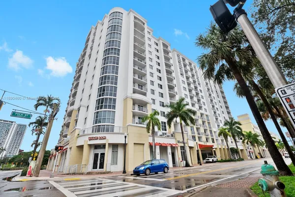 a front view of a multi story building