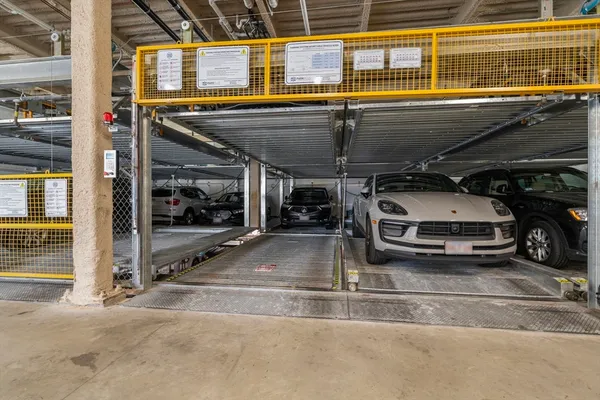 a car parked in front of a building